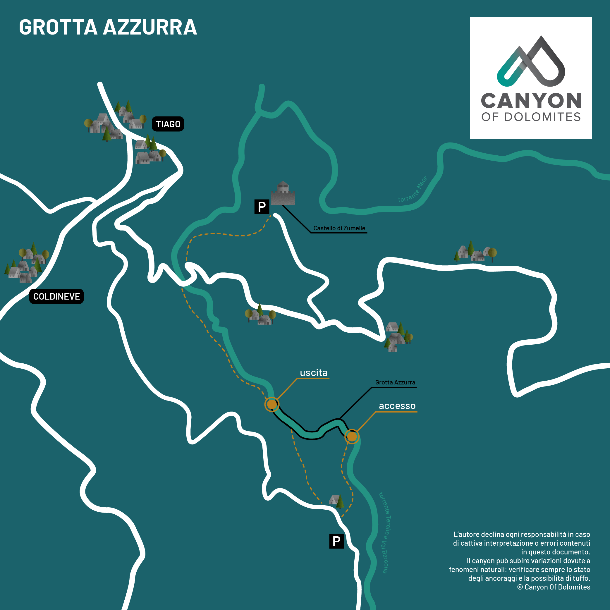 Canyon Grotta Azzurra - Mappa